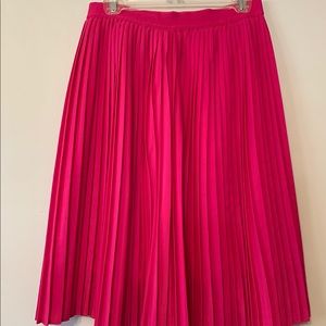 Hot Pink Pleated Skirt